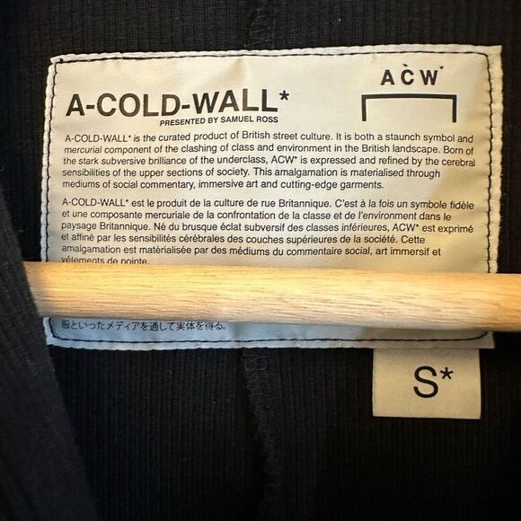 A-COLD-WALL Ribbed Colorblock Zip Collar Midi Slit Black Asymmetrical Bodycon Dr - Picture 9 of 11